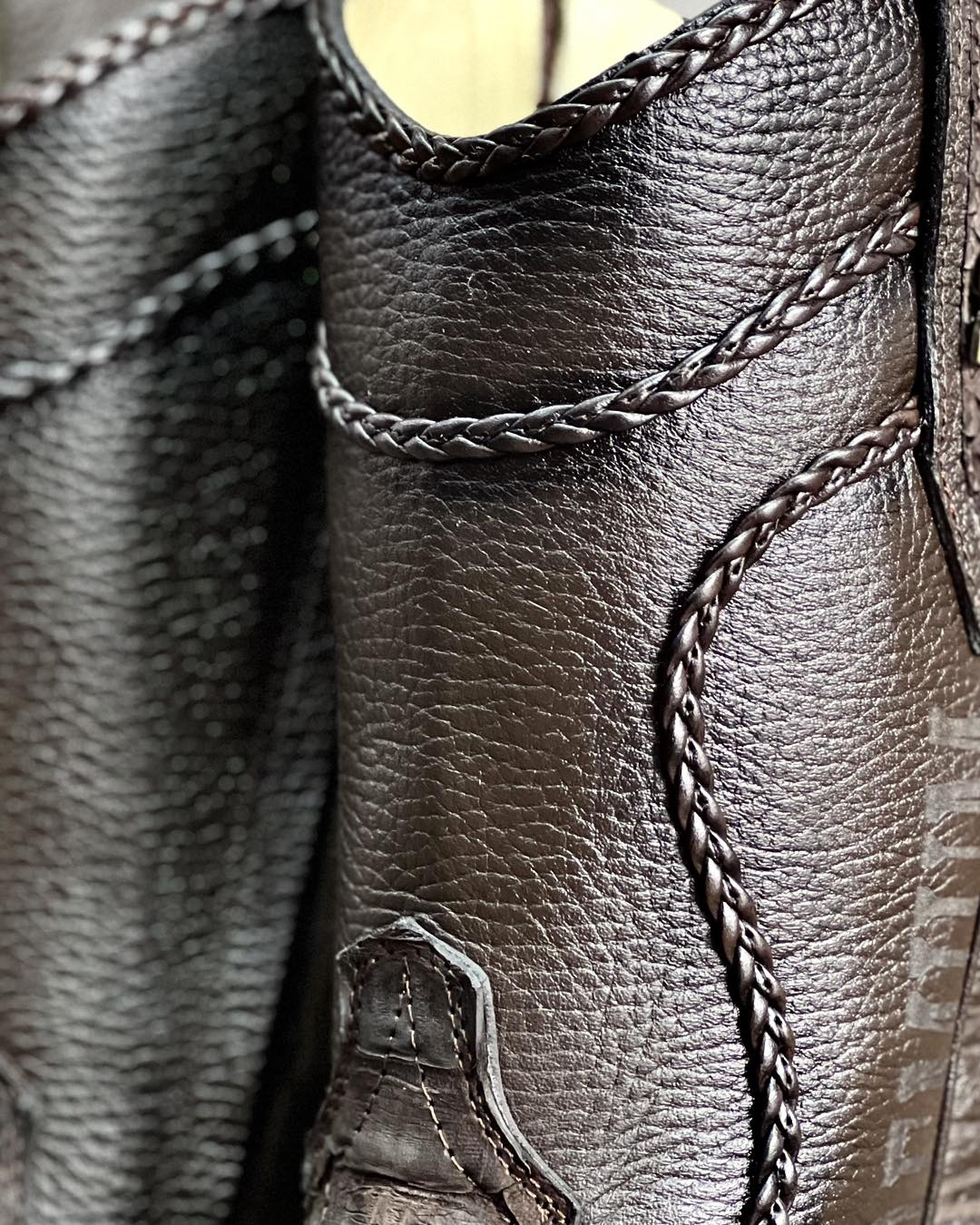 Python Leather Nobuck Cowboy Boots