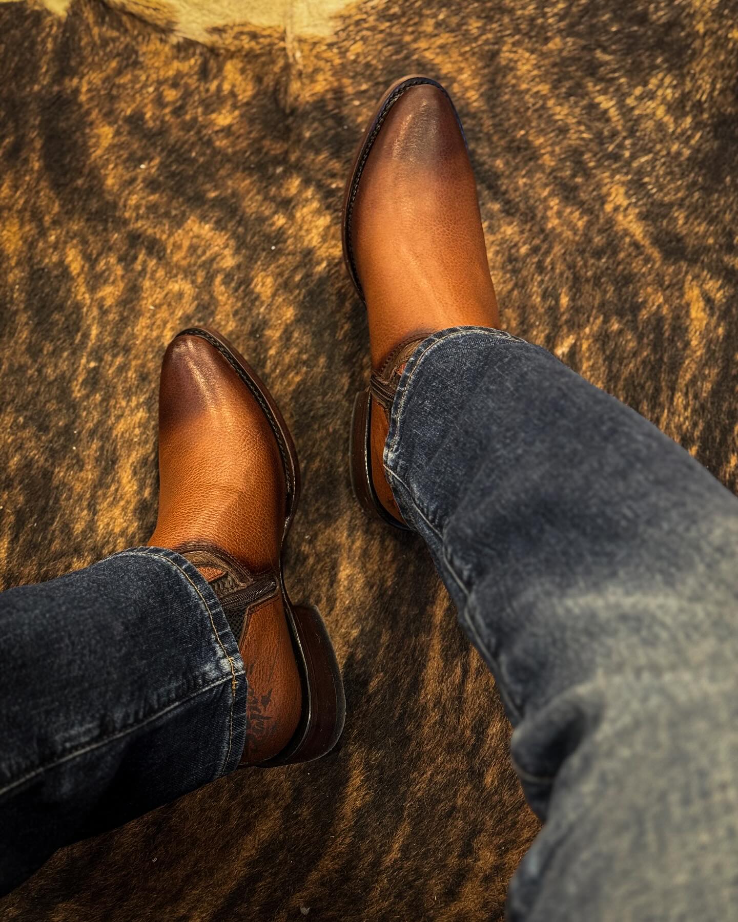Western Deerskin Cowboy Boots