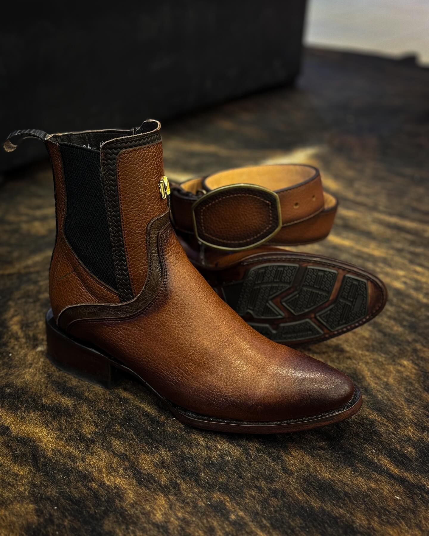 Western Deerskin Cowboy Boots
