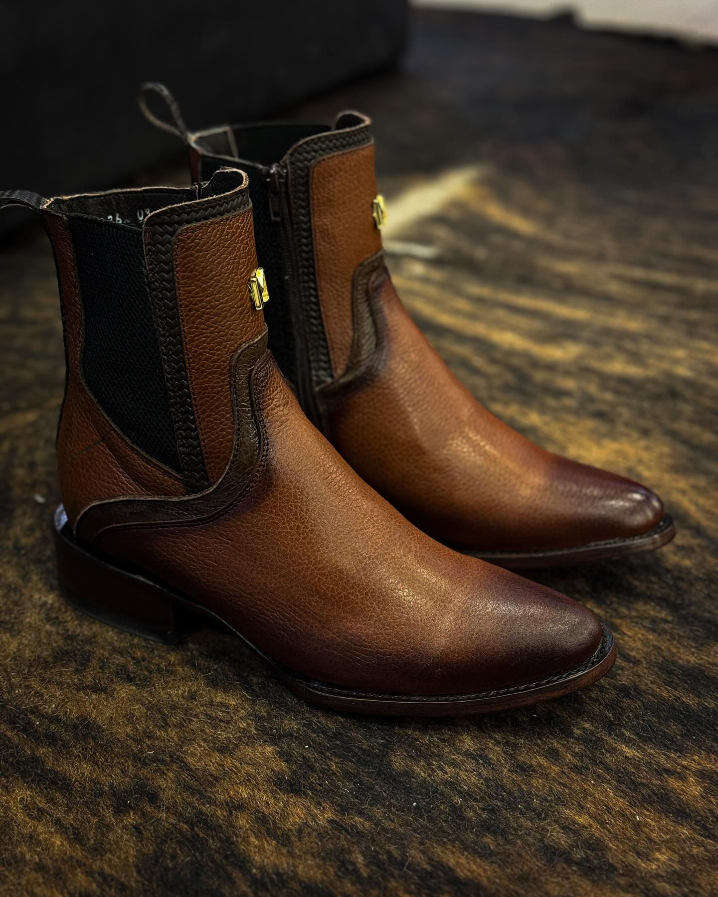 Western Deerskin Cowboy Boots