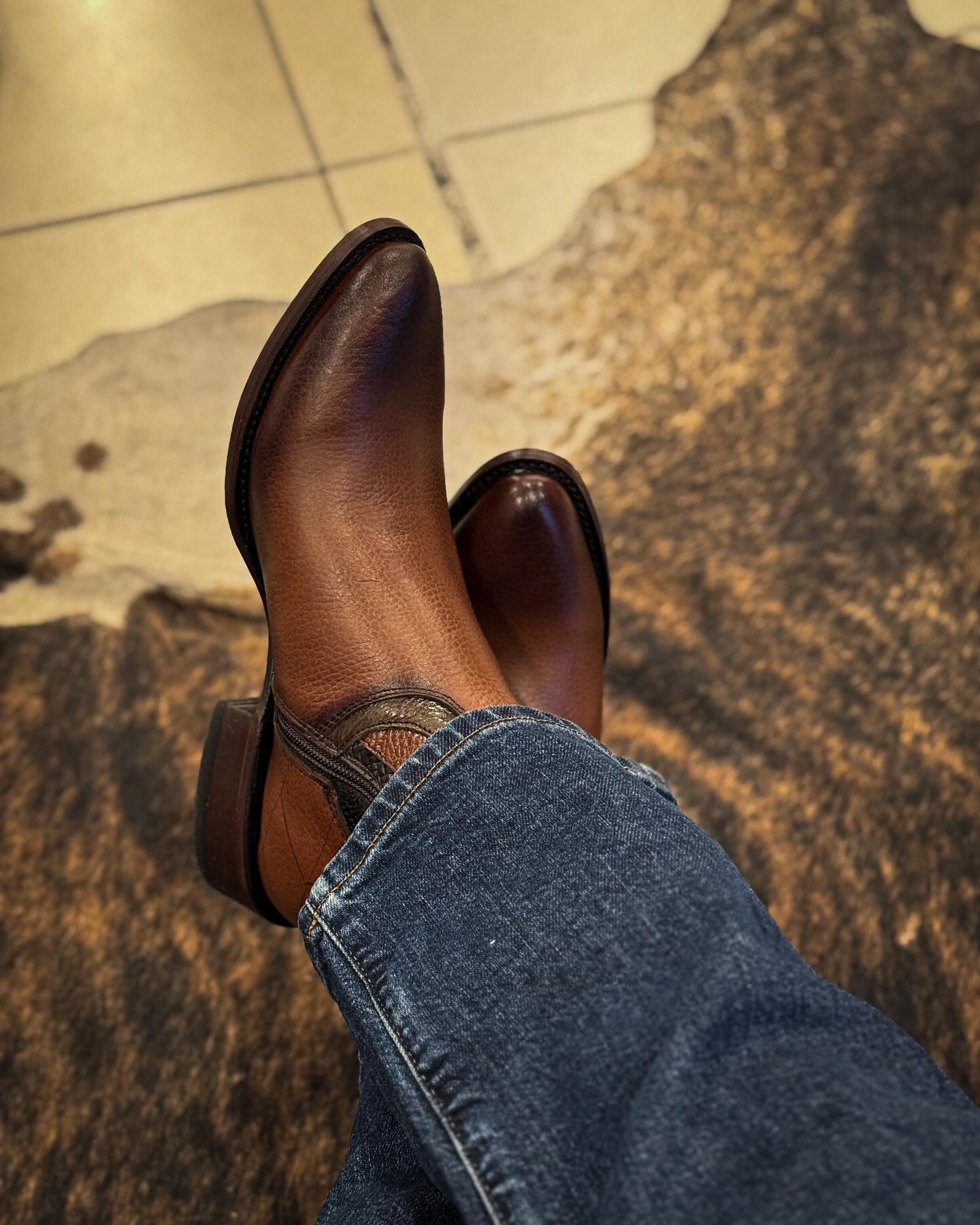 Western Deerskin Cowboy Boots