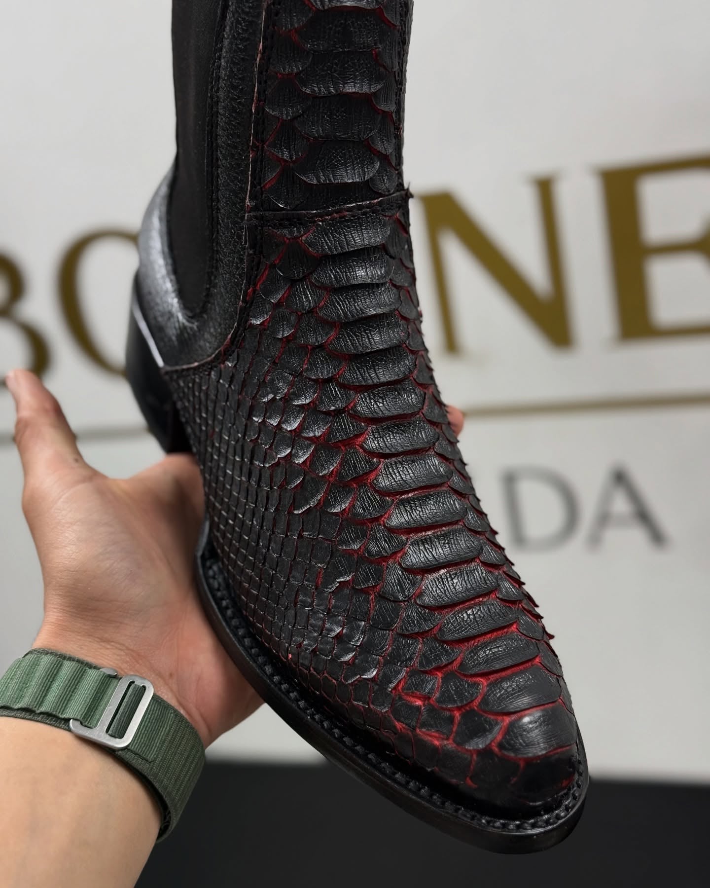 Black Cherry Python Cowboy Boots