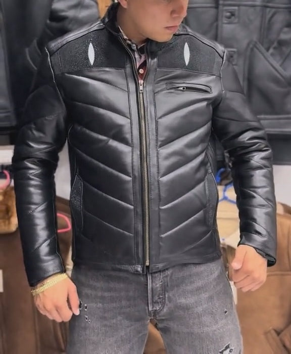 Vintage Textured Cowhide Jacket