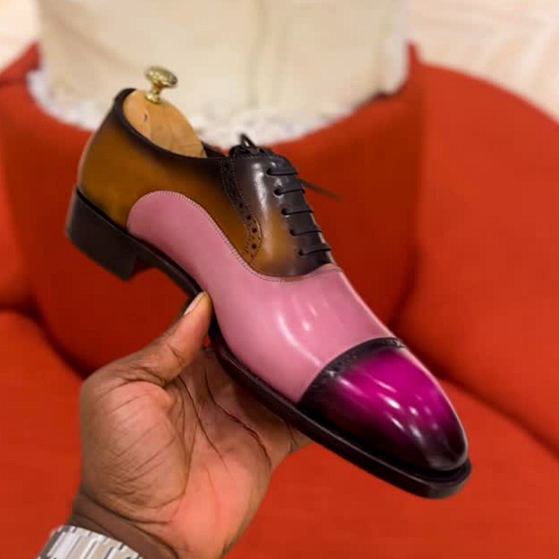 Handmade Three-color Leather Shoes