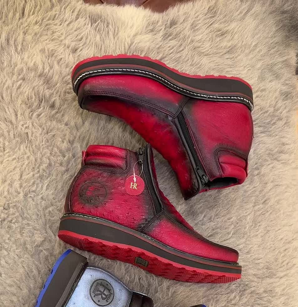 Italian Ostrich Leather Western Cowboy Boots