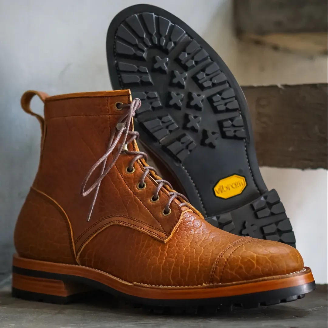 2025 Men's Handmade Bison Leather Boots