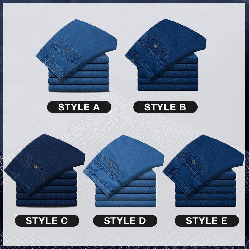 (38WX30L-48Wx34L)Men’s High Waist Straight Fit Jeans