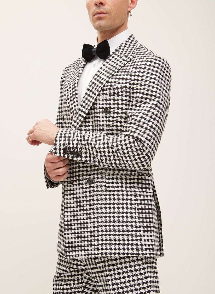 Men's Stripe Geometry Vintage Business Coat Blazer