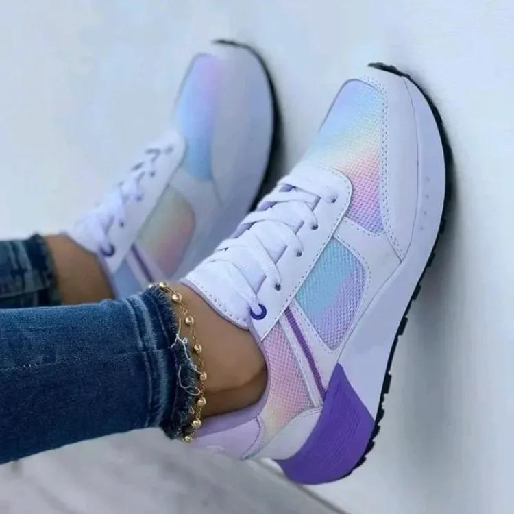 Women's Fashion Mixed Colors Lace-Up Casual Vulcanized Shoes(Buy 2 Free Shipping✔️)