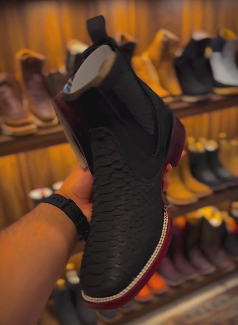 (⏰Last Day Promotion $23 OFF)Men's Altos Python Suede Wide Square Toe Ankle Boots(Buy 2 Free Shipping🔥)