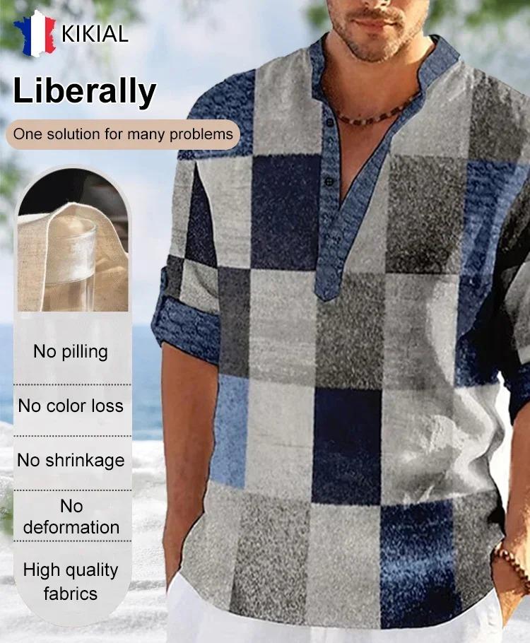 Colored 3D Printed Standing Collar Shirt(Buy 2 Free Shipping✔️)