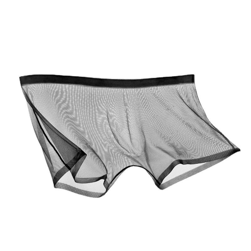Ice Silk Sexy Mesh Full Transparent Boxer Shorts