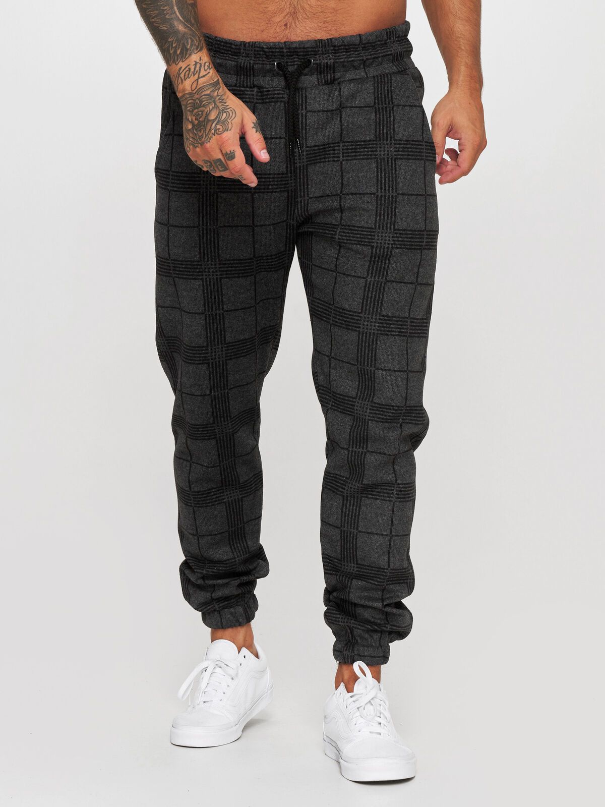 Men's Plaid 3D Digital Printing Casual Pants
