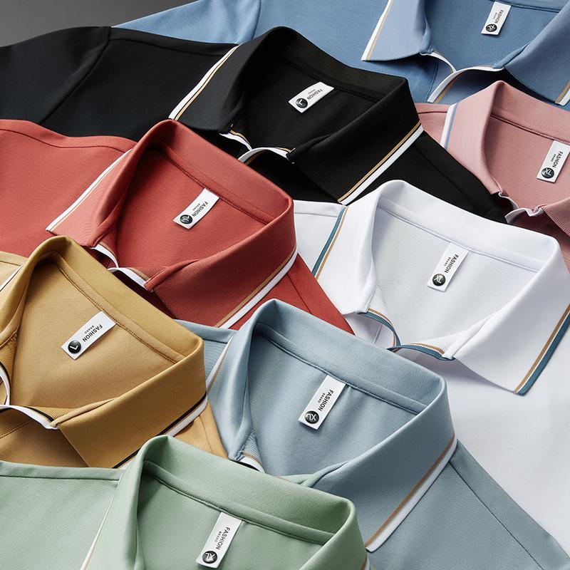 Men's Classic Fit Short Sleeve Dual Tipped Collar Polo Shirt