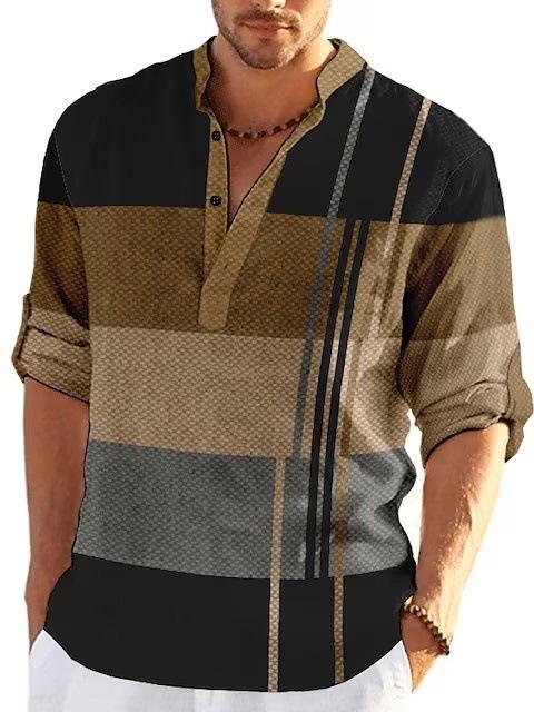 Colored 3D Printed Standing Collar Shirt(Buy 2 Free Shipping✔️)