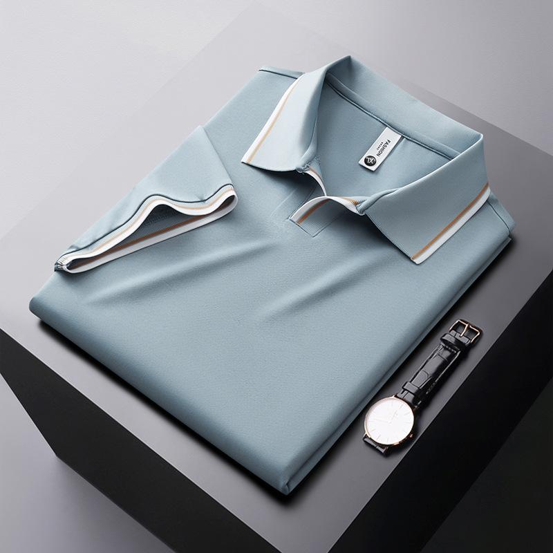 Men's Classic Fit Short Sleeve Dual Tipped Collar Polo Shirt