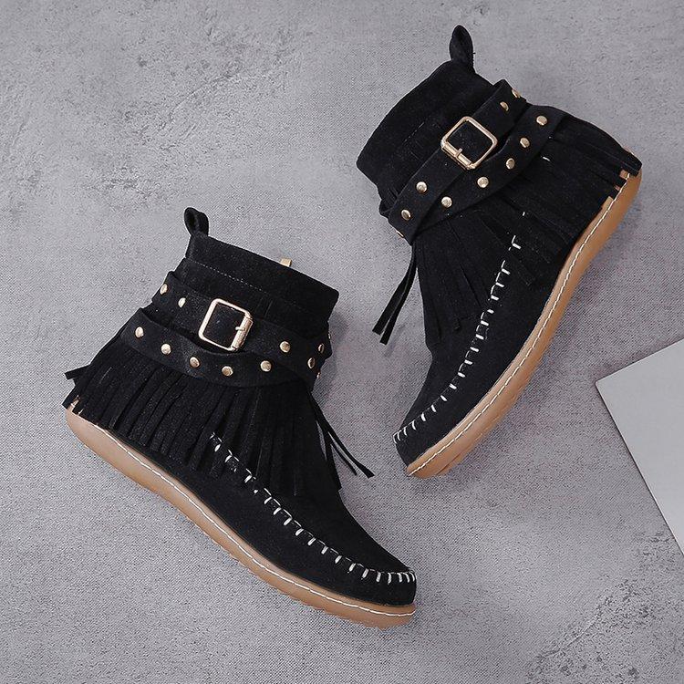 Women's Chunky Heel Side Zipper Ankle Boots