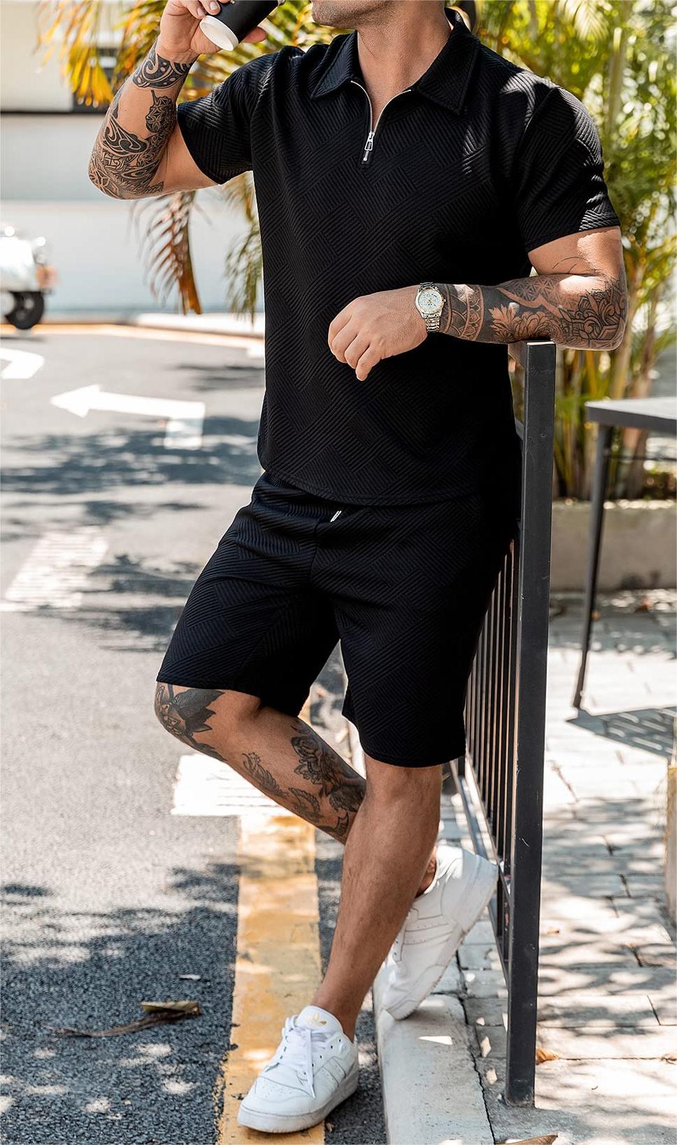 Men's Short Sleeve Polo Athletic Suit