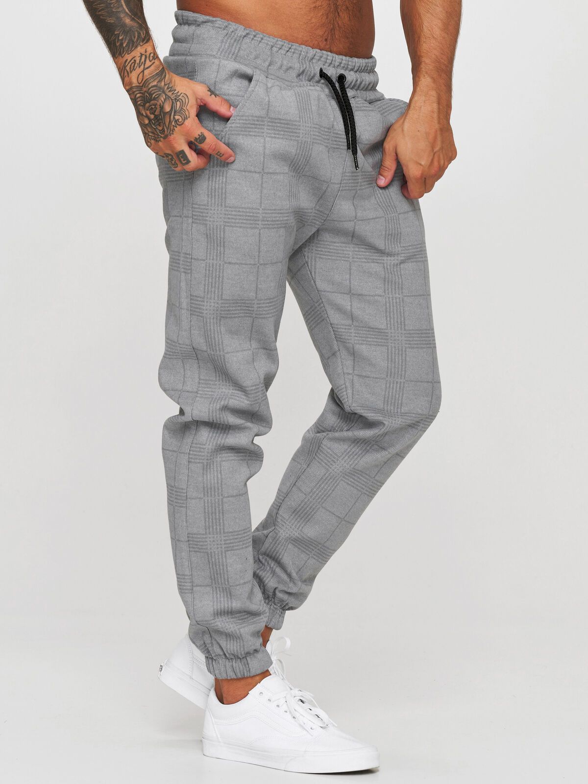 Men's Plaid 3D Digital Printing Casual Pants