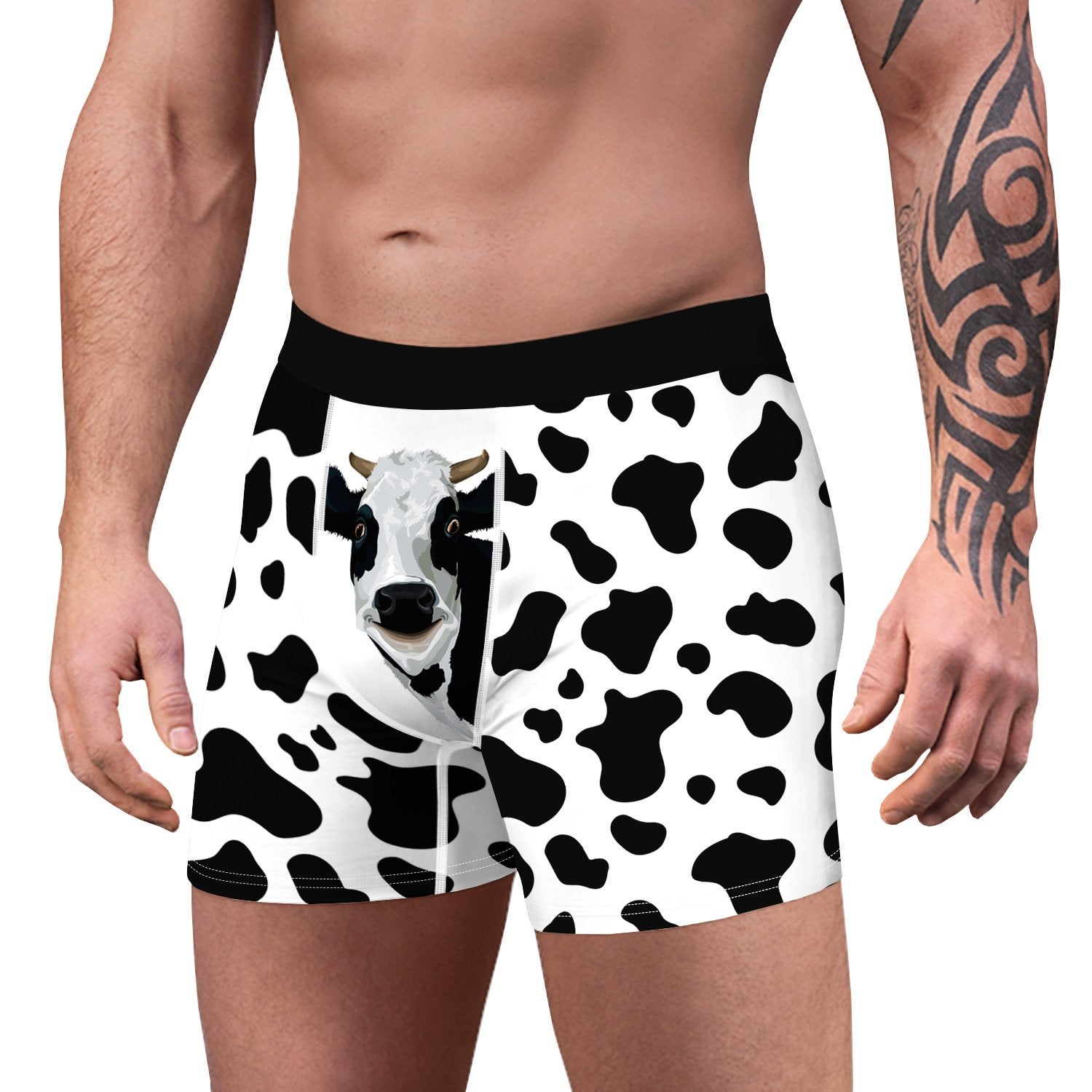 Men's Ice Silk Cow Print Boxer Briefs