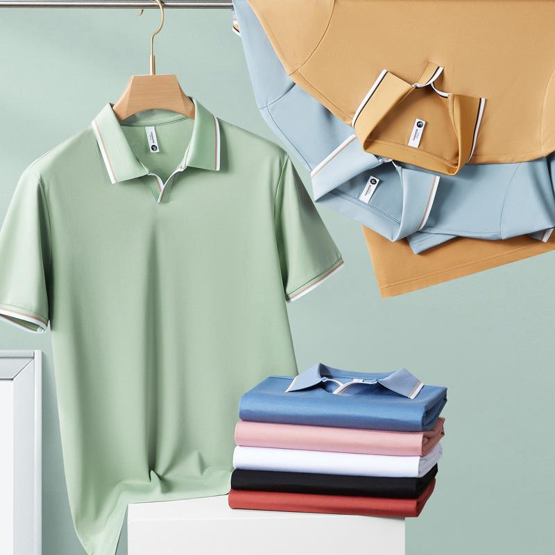 Men's Classic Fit Short Sleeve Dual Tipped Collar Polo Shirt