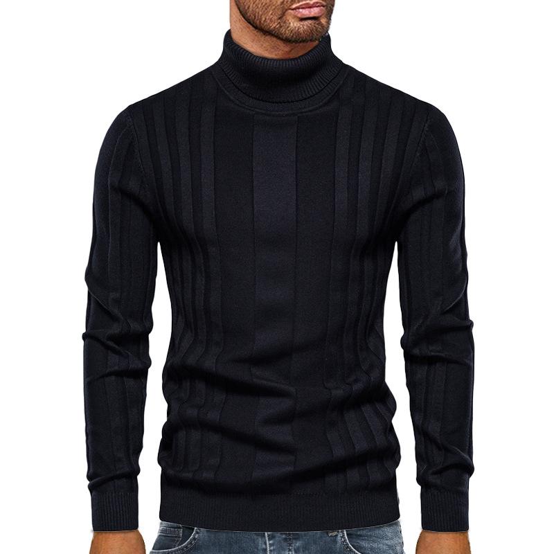 Men's Casual Turtleneck Knitted Pullover Sweater