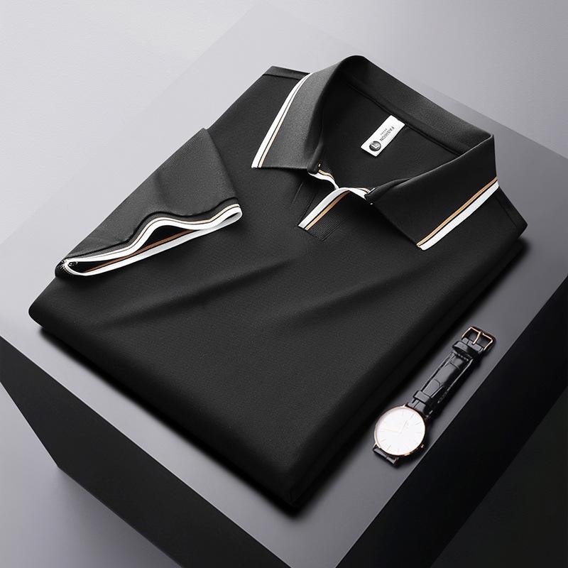 Men's Classic Fit Short Sleeve Dual Tipped Collar Polo Shirt