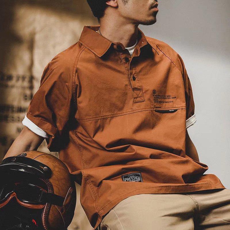 MEN'S RETRO LOOSE COLLAR T-SHIRT