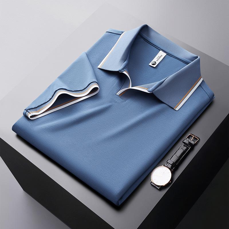 Men's Classic Fit Short Sleeve Dual Tipped Collar Polo Shirt