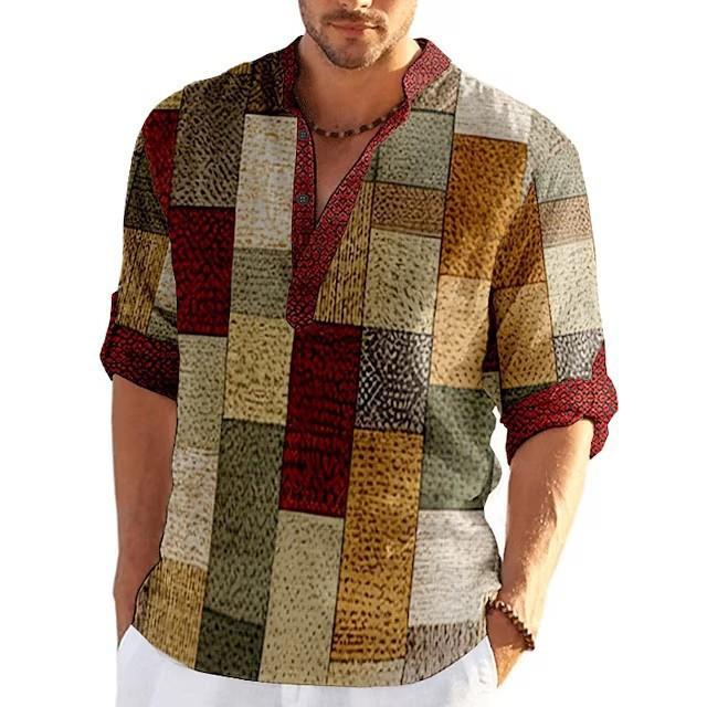 Colored 3D Printed Standing Collar Shirt(Buy 2 Free Shipping✔️)