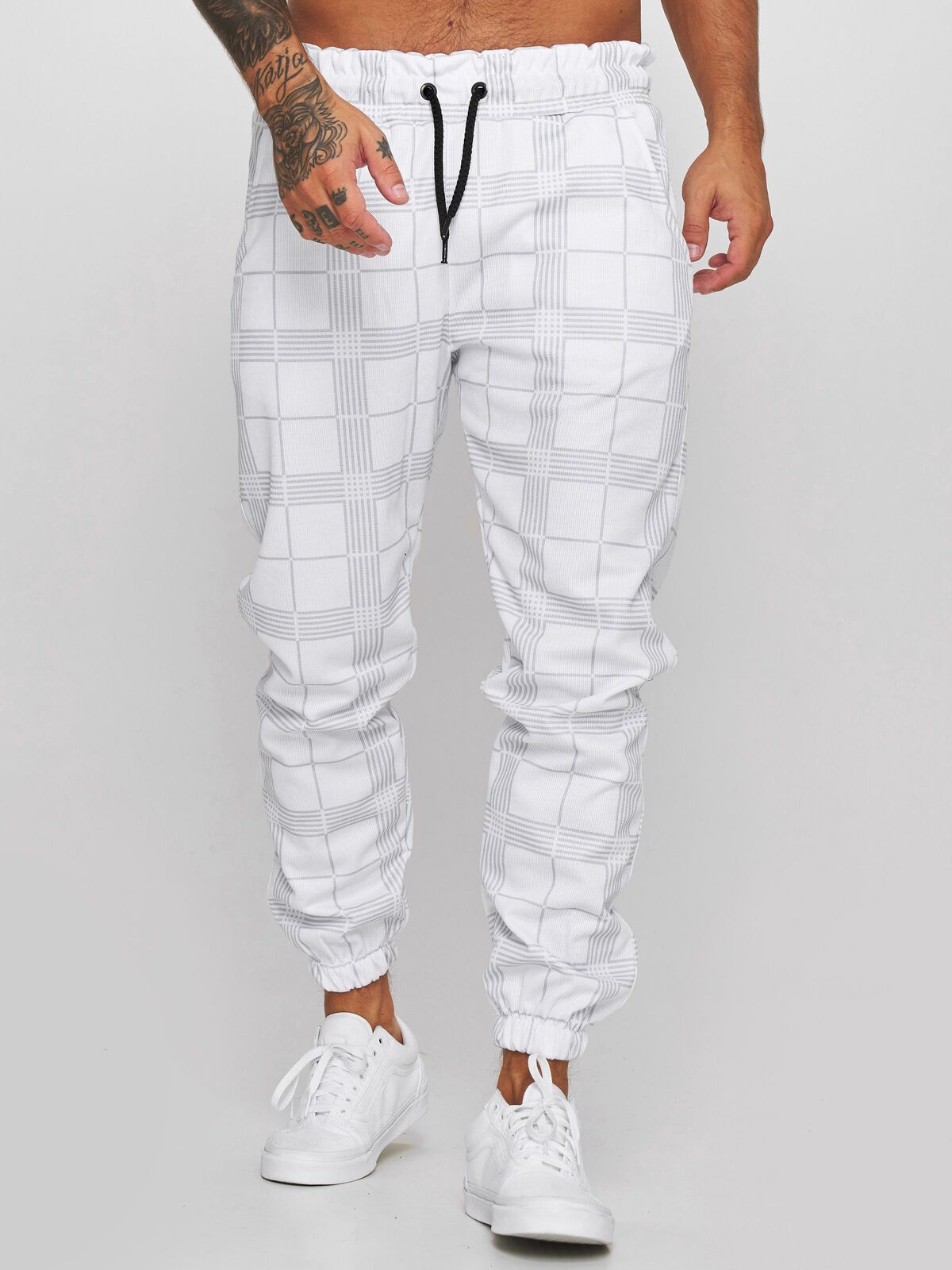 Men's Plaid 3D Digital Printing Casual Pants