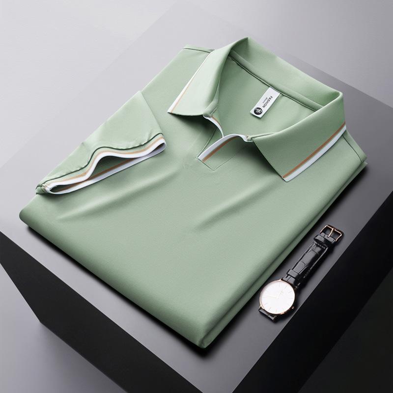 Men's Classic Fit Short Sleeve Dual Tipped Collar Polo Shirt
