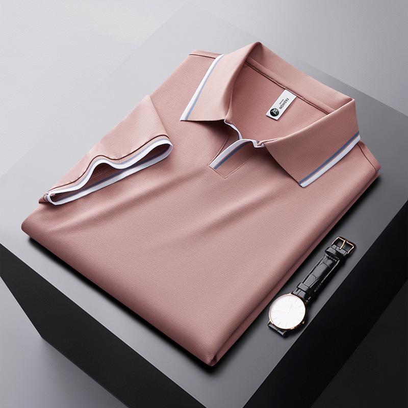Men's Classic Fit Short Sleeve Dual Tipped Collar Polo Shirt