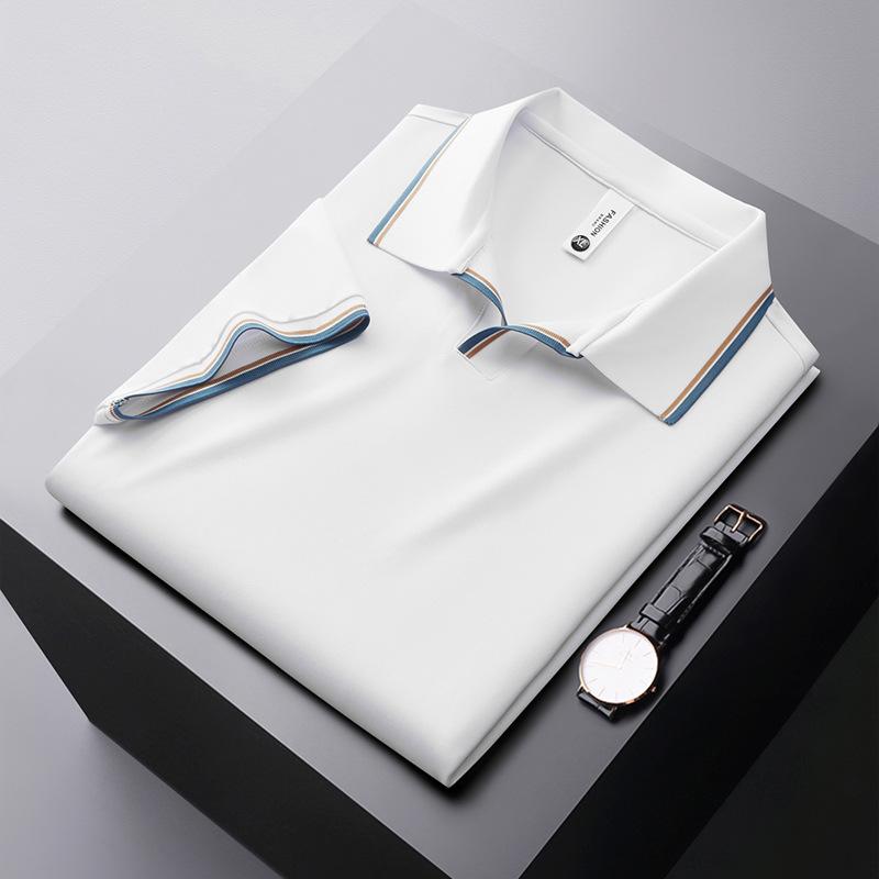 Men's Classic Fit Short Sleeve Dual Tipped Collar Polo Shirt