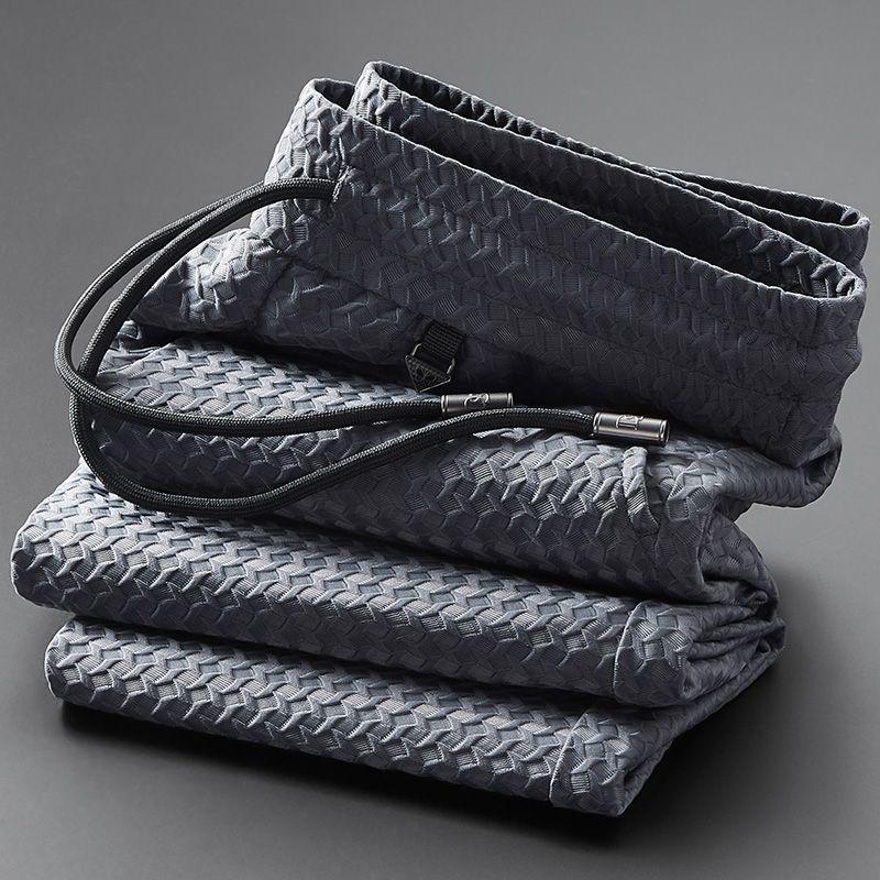 Men's Anti-Wrinkle Houndstooth Athletic Short Sleeve Suit