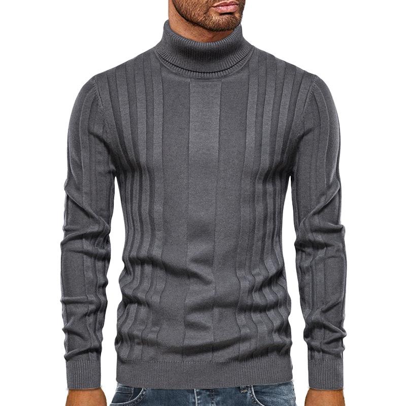 Men's Casual Turtleneck Knitted Pullover Sweater