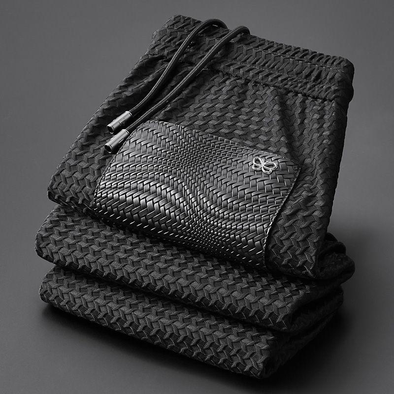 Men's Anti-Wrinkle Houndstooth Athletic Short Sleeve Suit