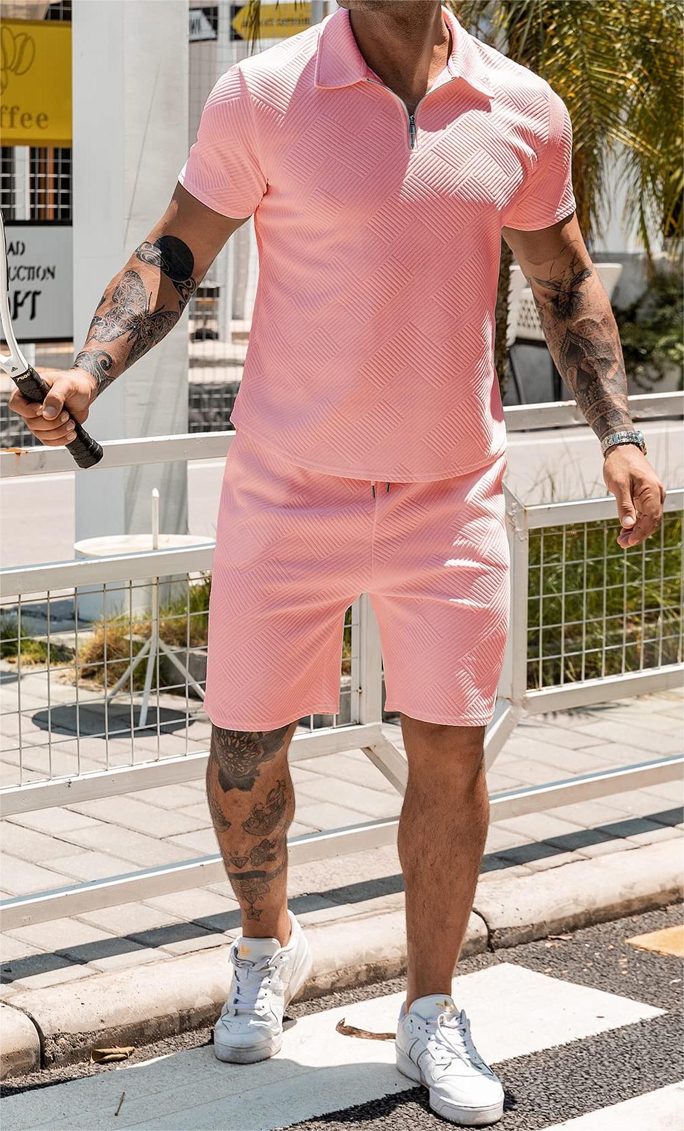 Men's Short Sleeve Polo Athletic Suit