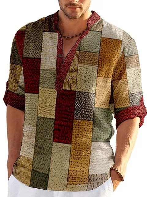 Colored 3D Printed Standing Collar Shirt(Buy 2 Free Shipping✔️)