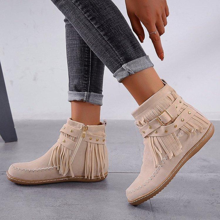 Women's Chunky Heel Side Zipper Ankle Boots