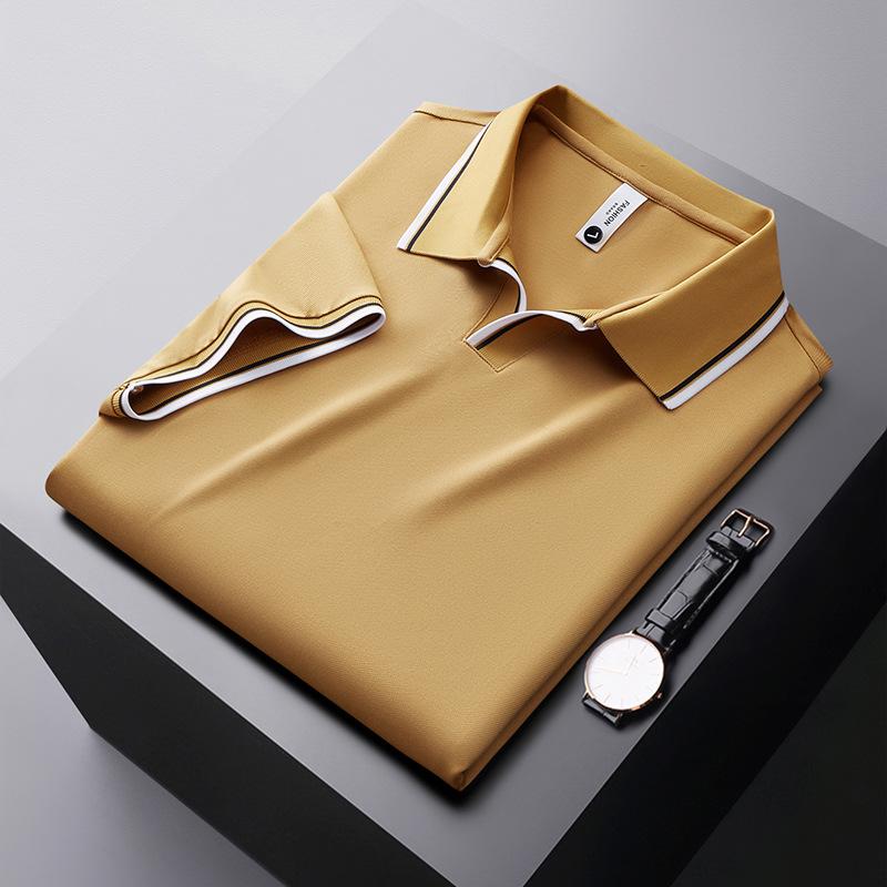 Men's Classic Fit Short Sleeve Dual Tipped Collar Polo Shirt