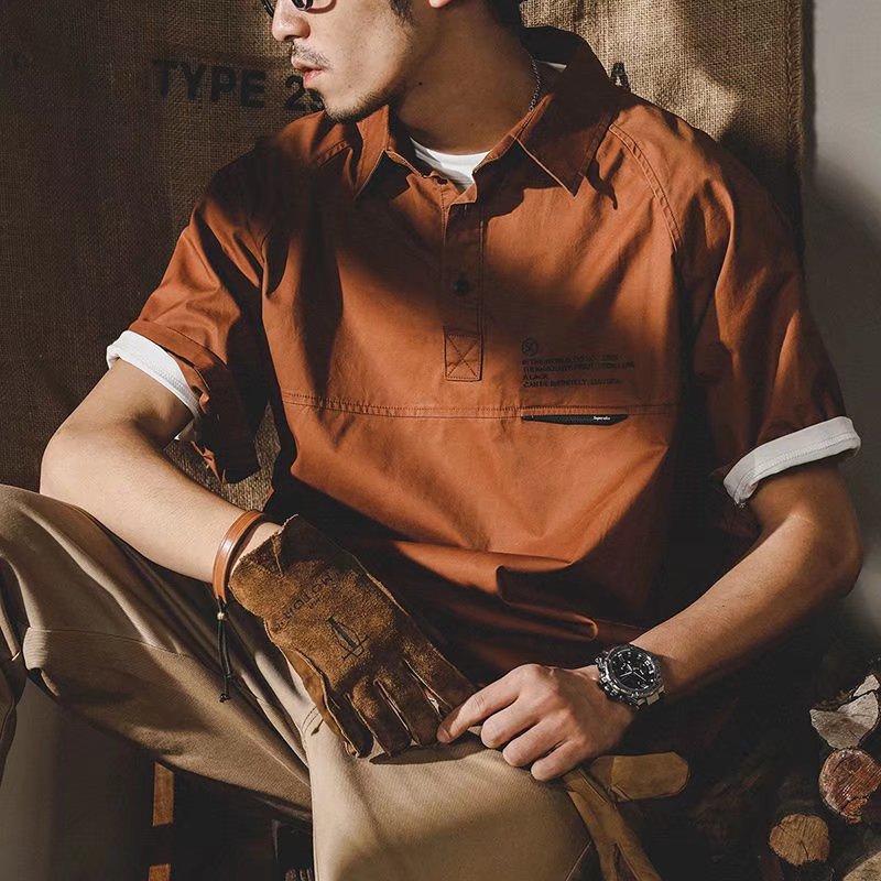 MEN'S RETRO LOOSE COLLAR T-SHIRT