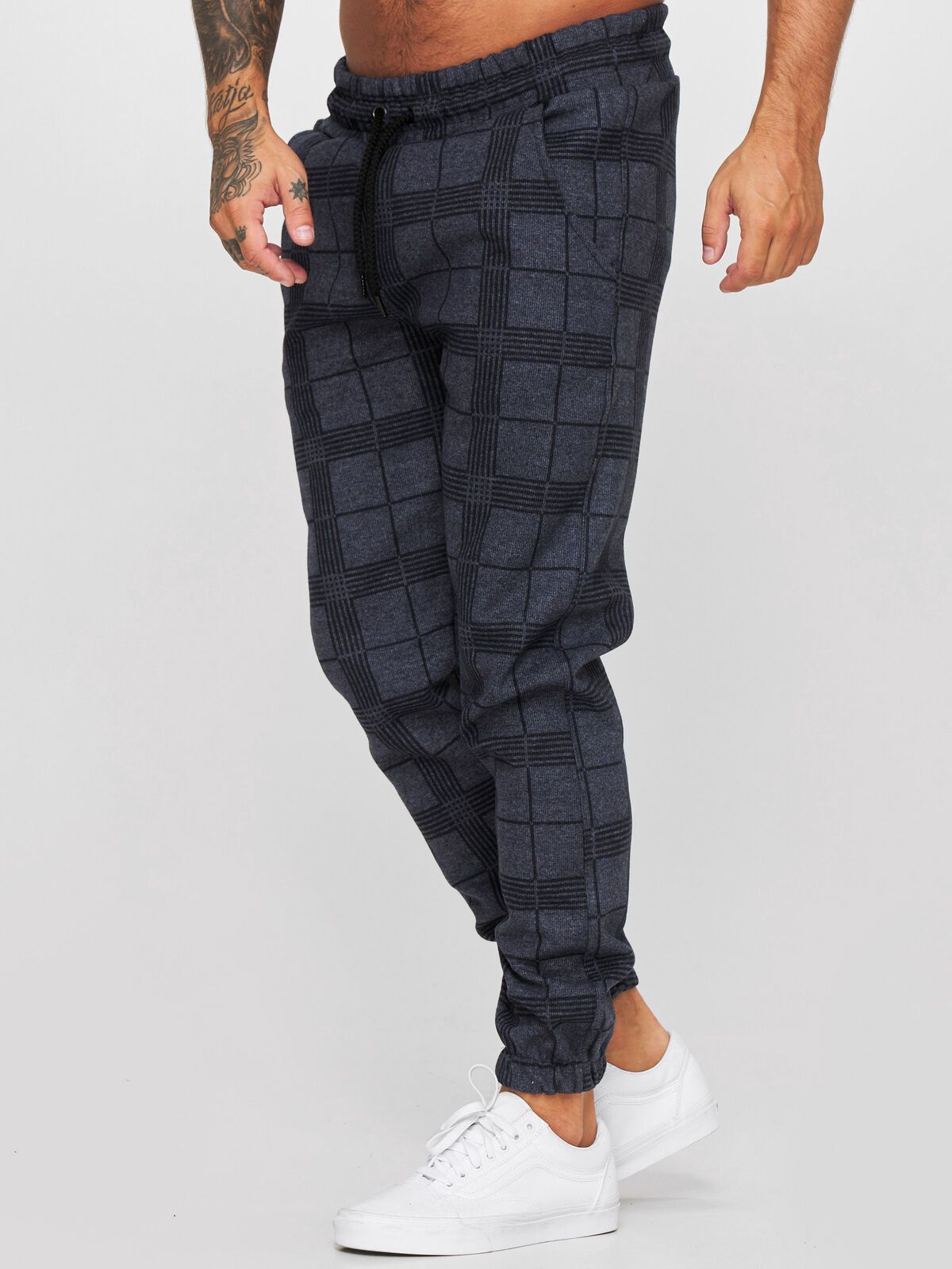 Men's Plaid 3D Digital Printing Casual Pants