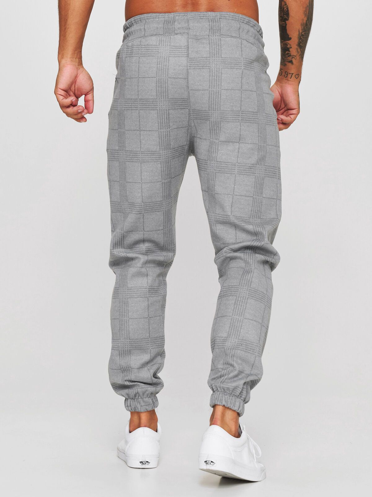 Men's Plaid 3D Digital Printing Casual Pants