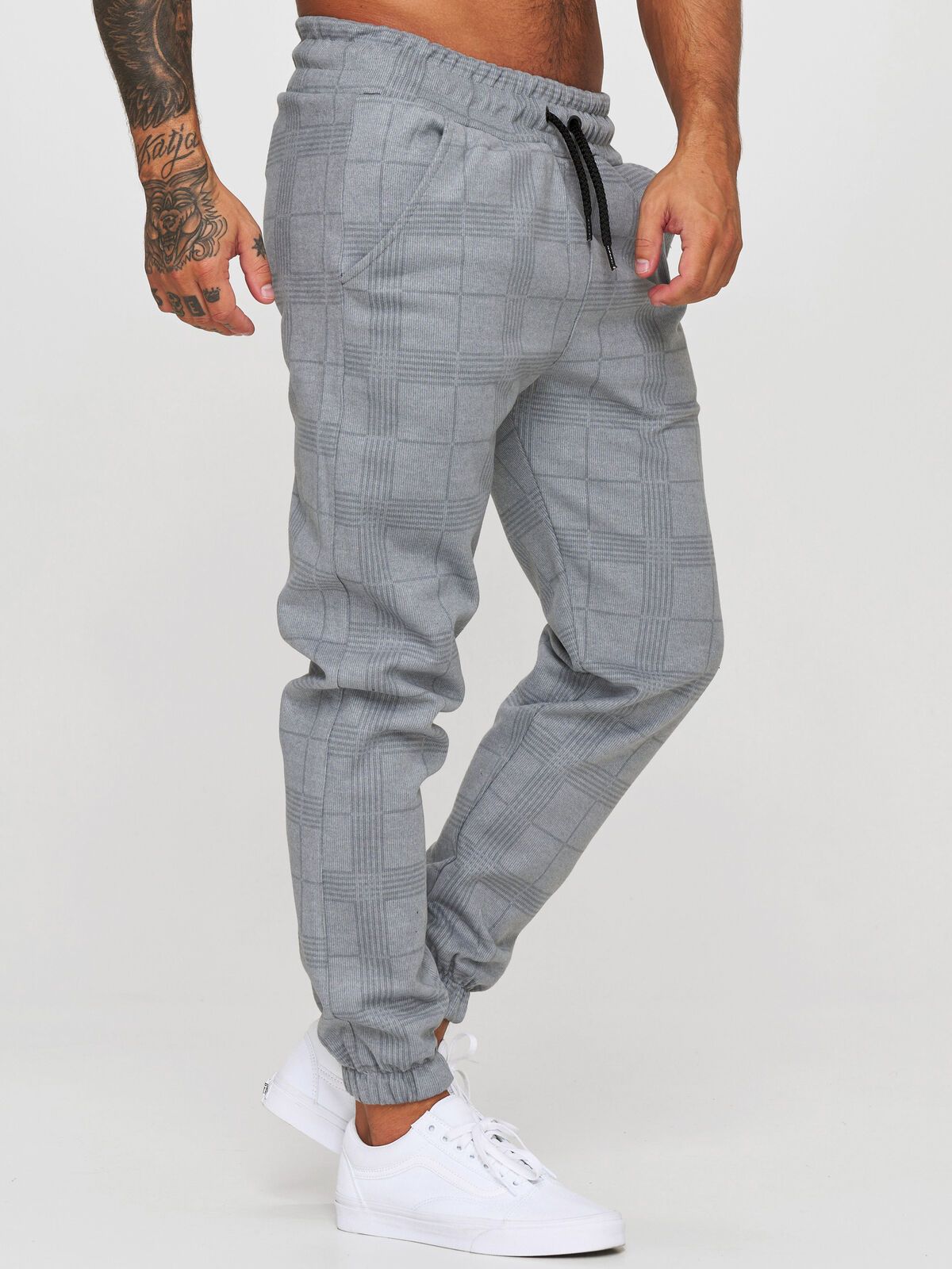Men's Plaid 3D Digital Printing Casual Pants