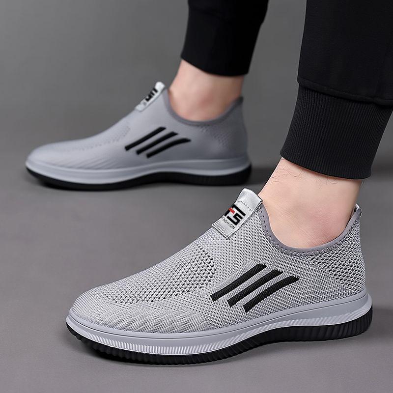 Men's Mesh Breathable Flyknit Shoes Casual Daily Running Shoes