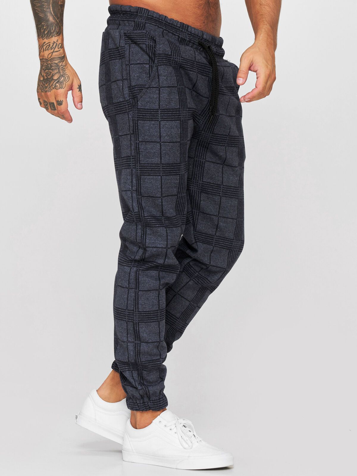 Men's Plaid 3D Digital Printing Casual Pants