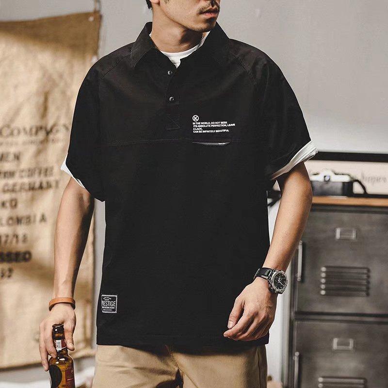 MEN'S RETRO LOOSE COLLAR T-SHIRT