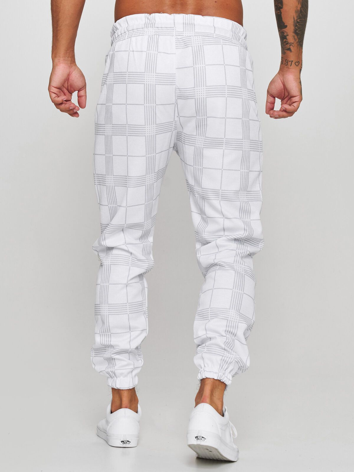 Men's Plaid 3D Digital Printing Casual Pants