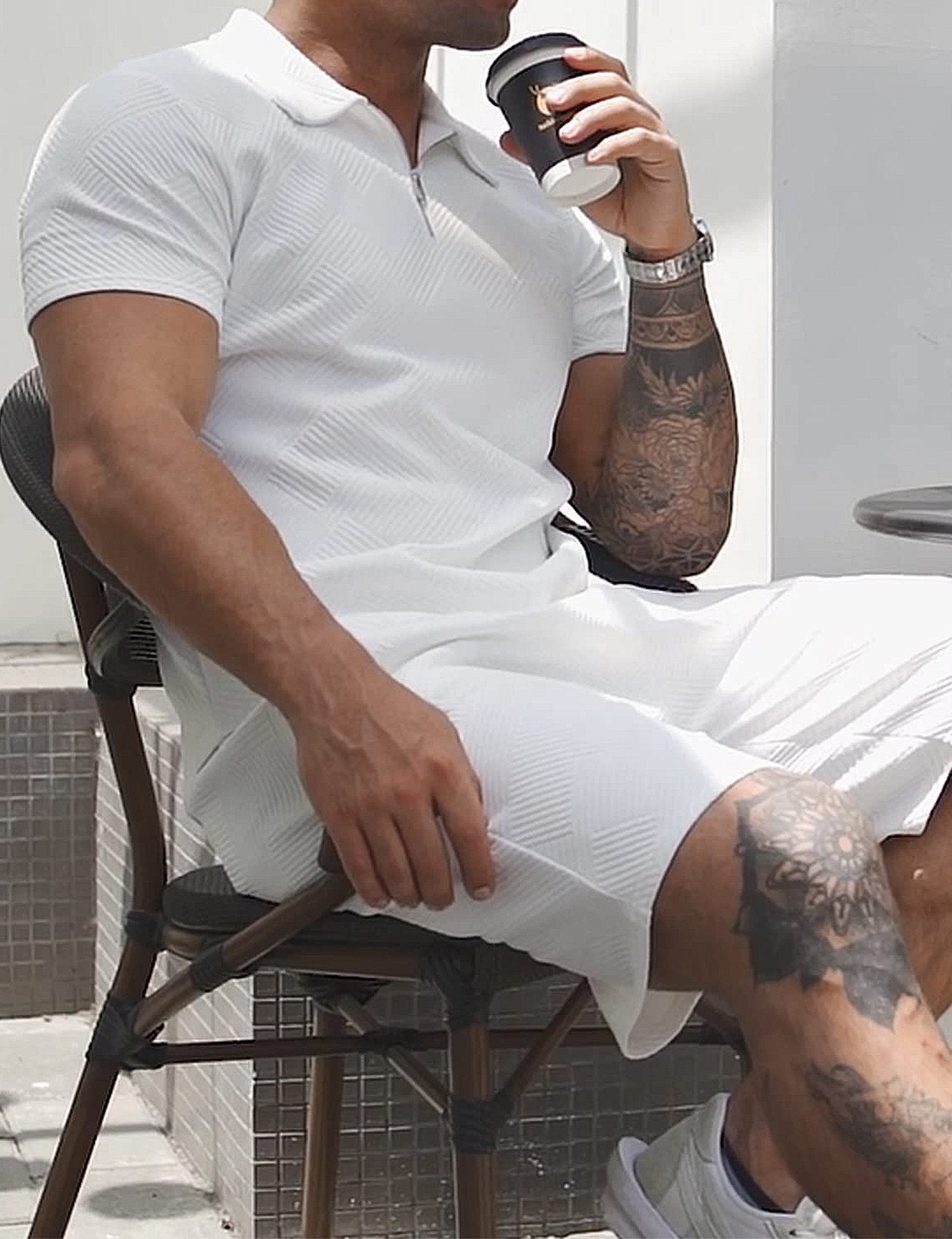 Men's Short Sleeve Polo Athletic Suit